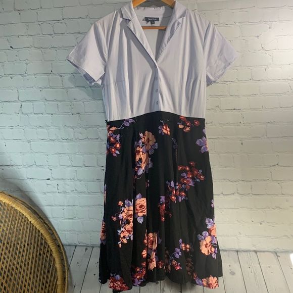 ModCloth Womens Linen Blend Academia Size Large Dress - Picture 1 of 4